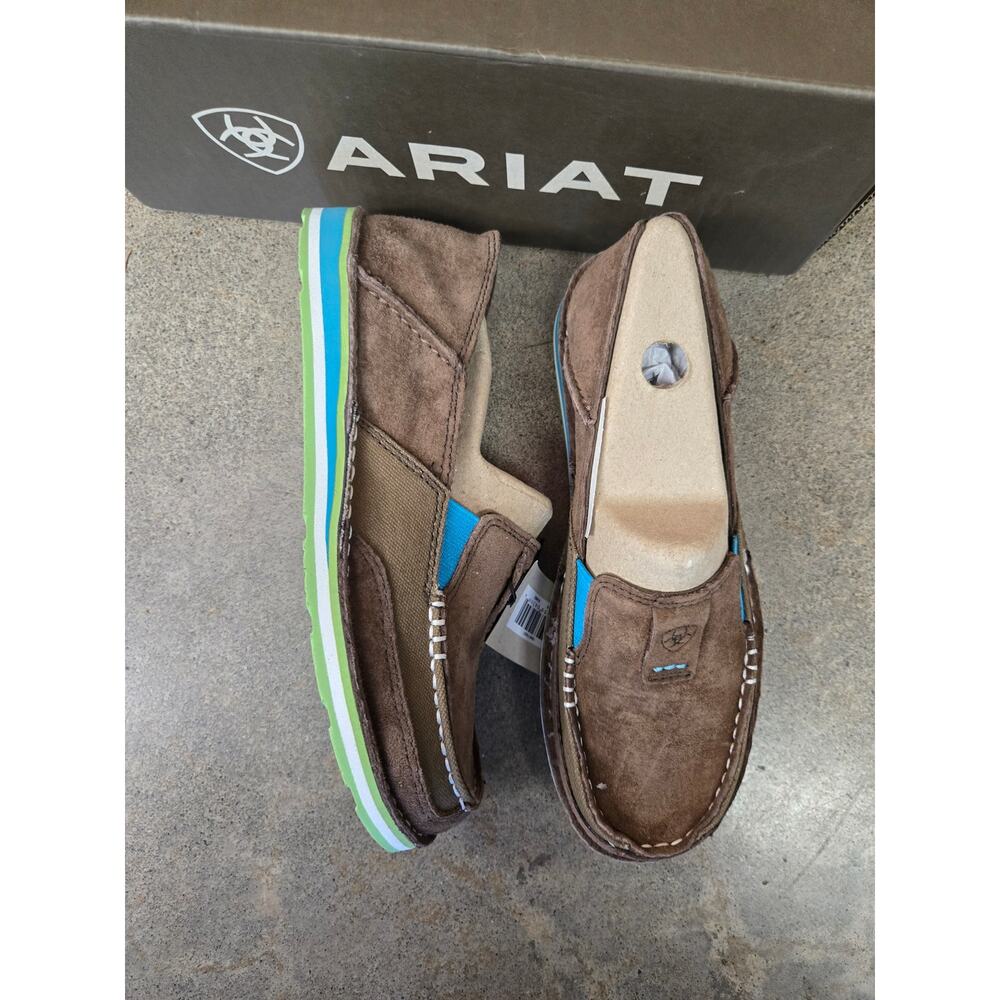 Ariat Cruiser Brown Suede Blue Green Slip On Loafers NIB Women's Size 6B - Picture 3 of 7